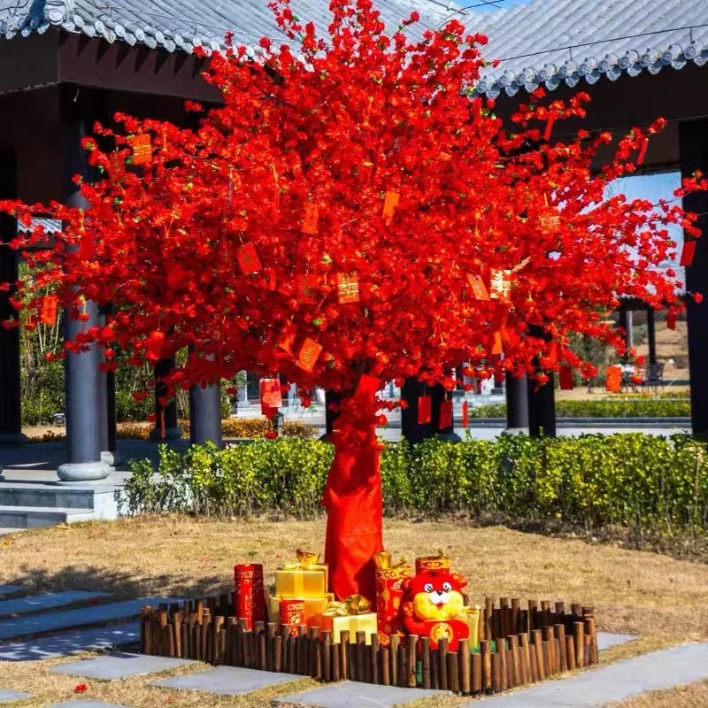 arbre décoratif artificiel rouge extérieur fêtes nouvelles années