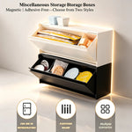 boîte rangement réutilisable blanc noir moderne compartiments éponge bâtonnets oreille cosmétiques sans perçage fixations