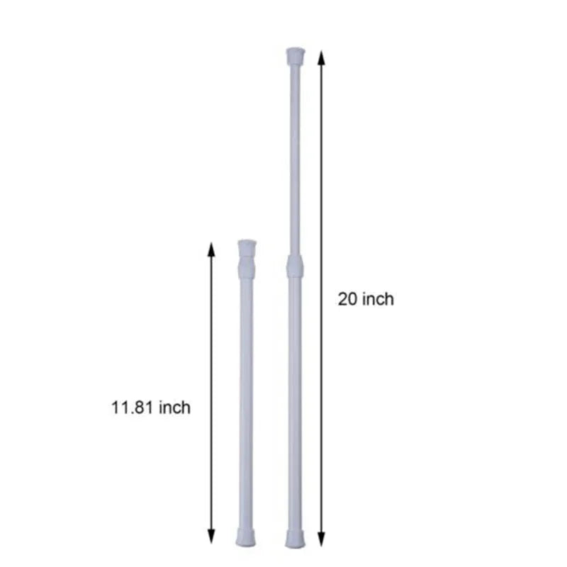 rideau douche extensible métal blanc moderne clips tige suspension réglable 30 55 60 cm