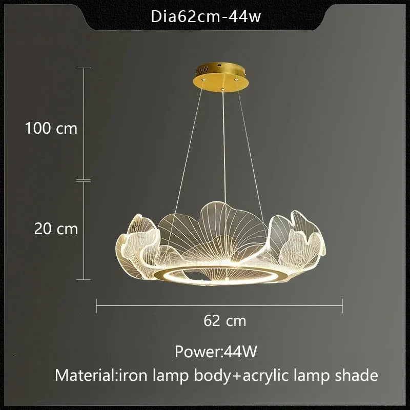 suspension lumineuse moderne floral contemporain blanc doré filigrane semi encastré led