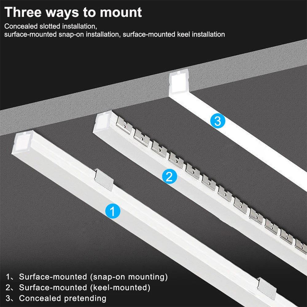 profils d'éclairage led aluminium blanc noir clips moderne 7mm 9mm 10mm 12mm