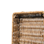 panier tressé marron clair rustique boîte rangement plateau fruits collations thé.storage handwoven rectangular
