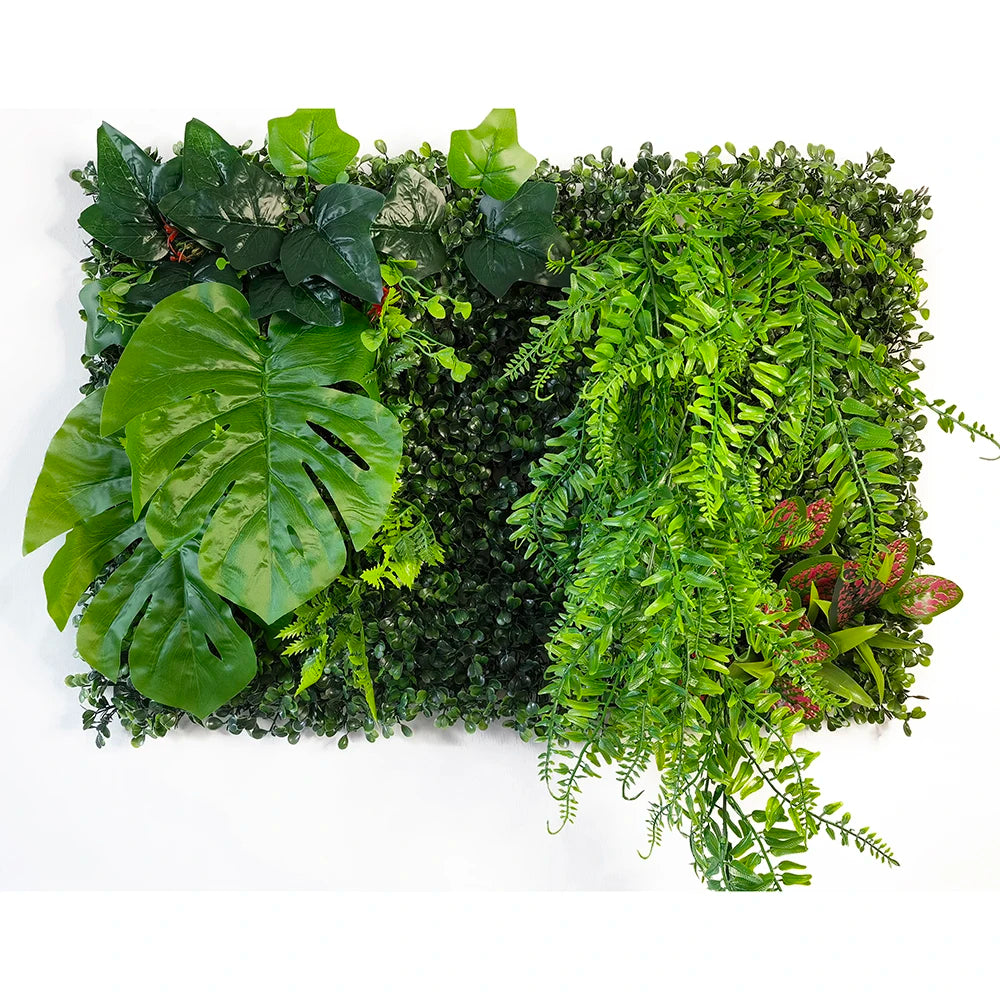 panneau mural plante artificielle feuilles vertes fleurs décoration jardin intérieur extérieur mur végétal naturel