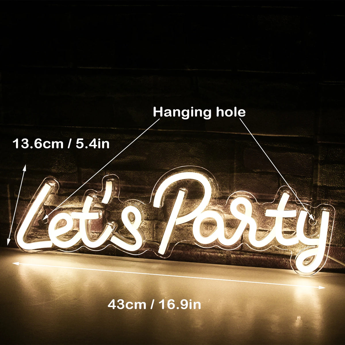 enseigne lumineuse led transparente moderne décoration intérieure party rose bleu jaune graphique câble usb