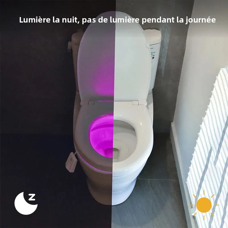 lampe toilette moderne capteur présence charge USB blanc fixations 16 couleurs étoiles