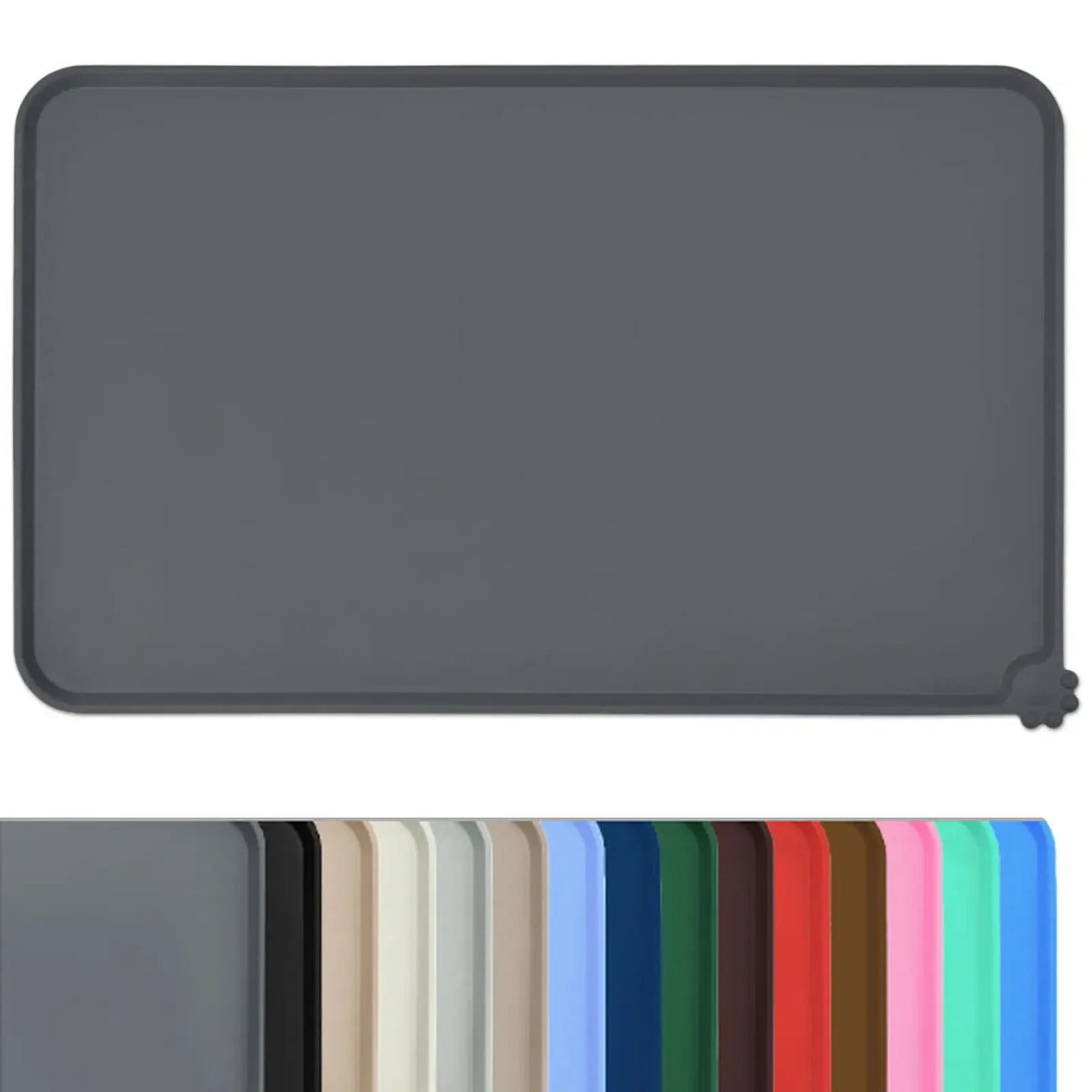 tapis nourriture animal silicone antidérapant imperméable gris noir rouge vert moderne adhésif bol alimentation