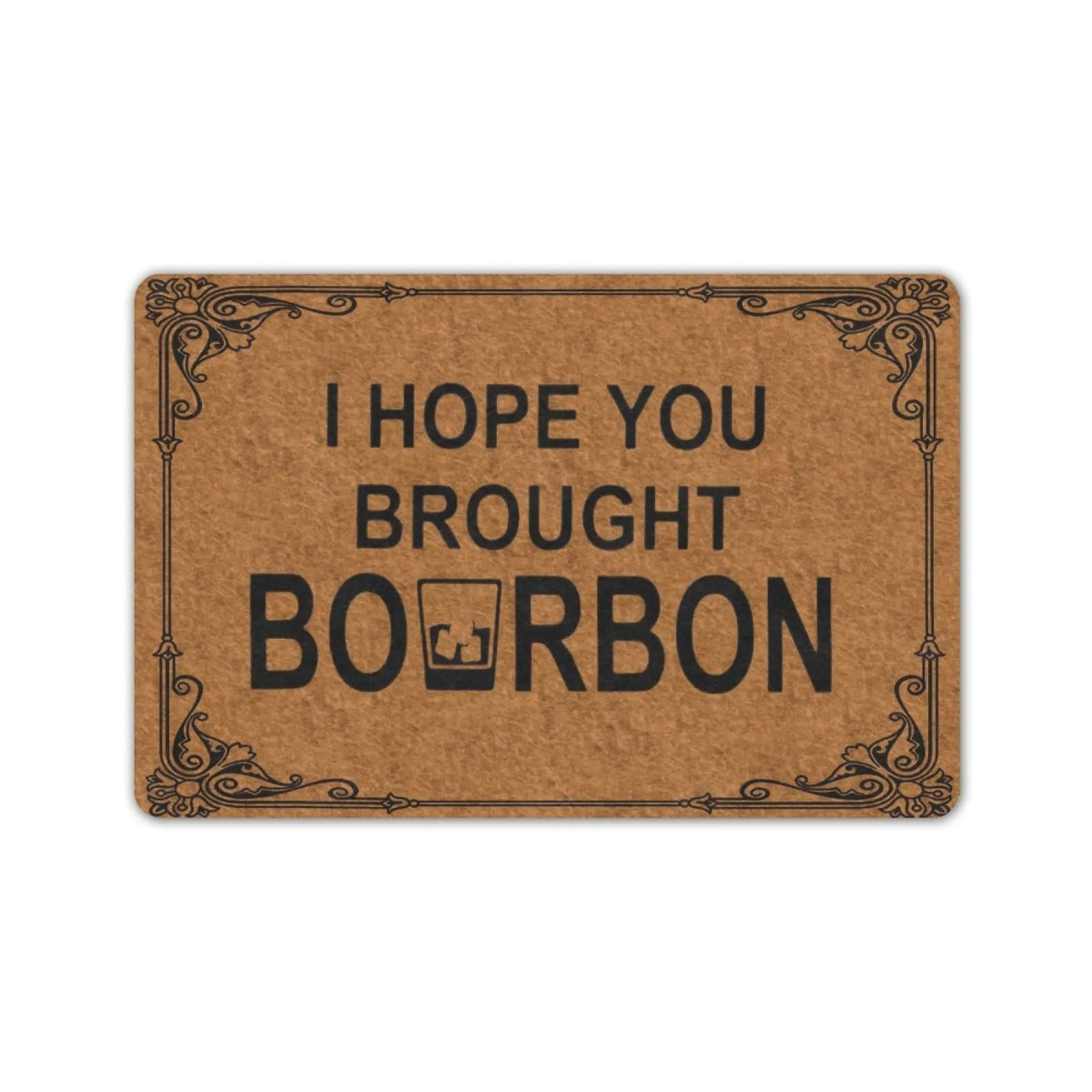 tapis d'entrée marron lettres noires antidérapant adhésif résistant extérieur intérieur classique imperméable