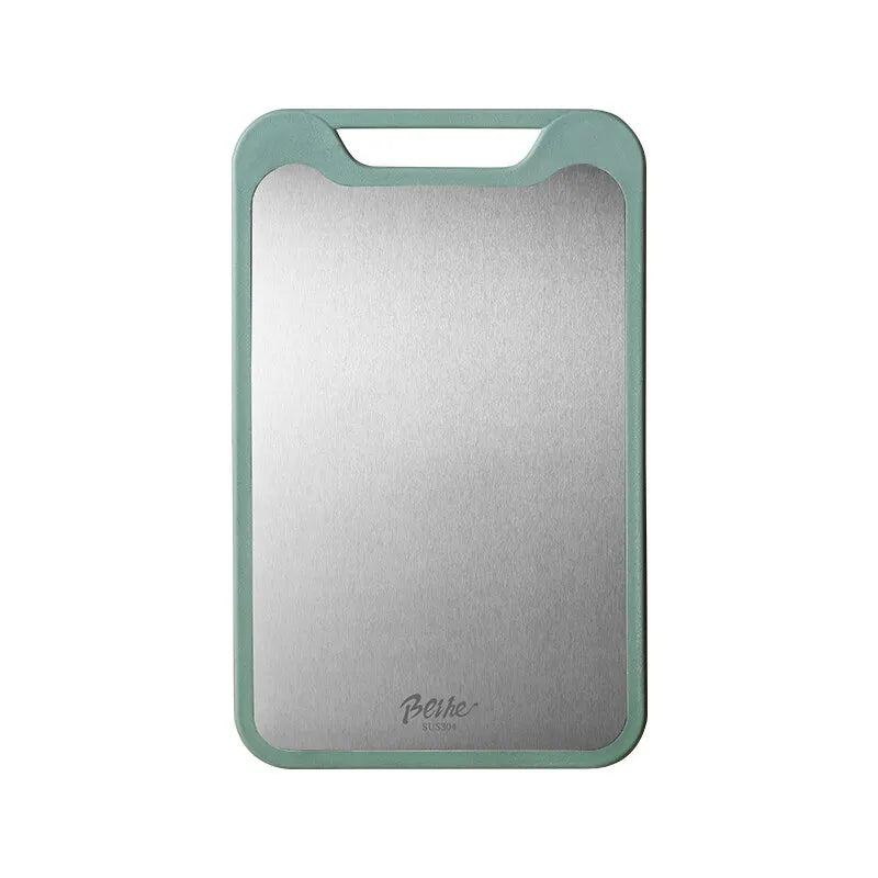 plaque découpe plastique rectangulaire acier inoxydable vert clair motif points poignée amovible