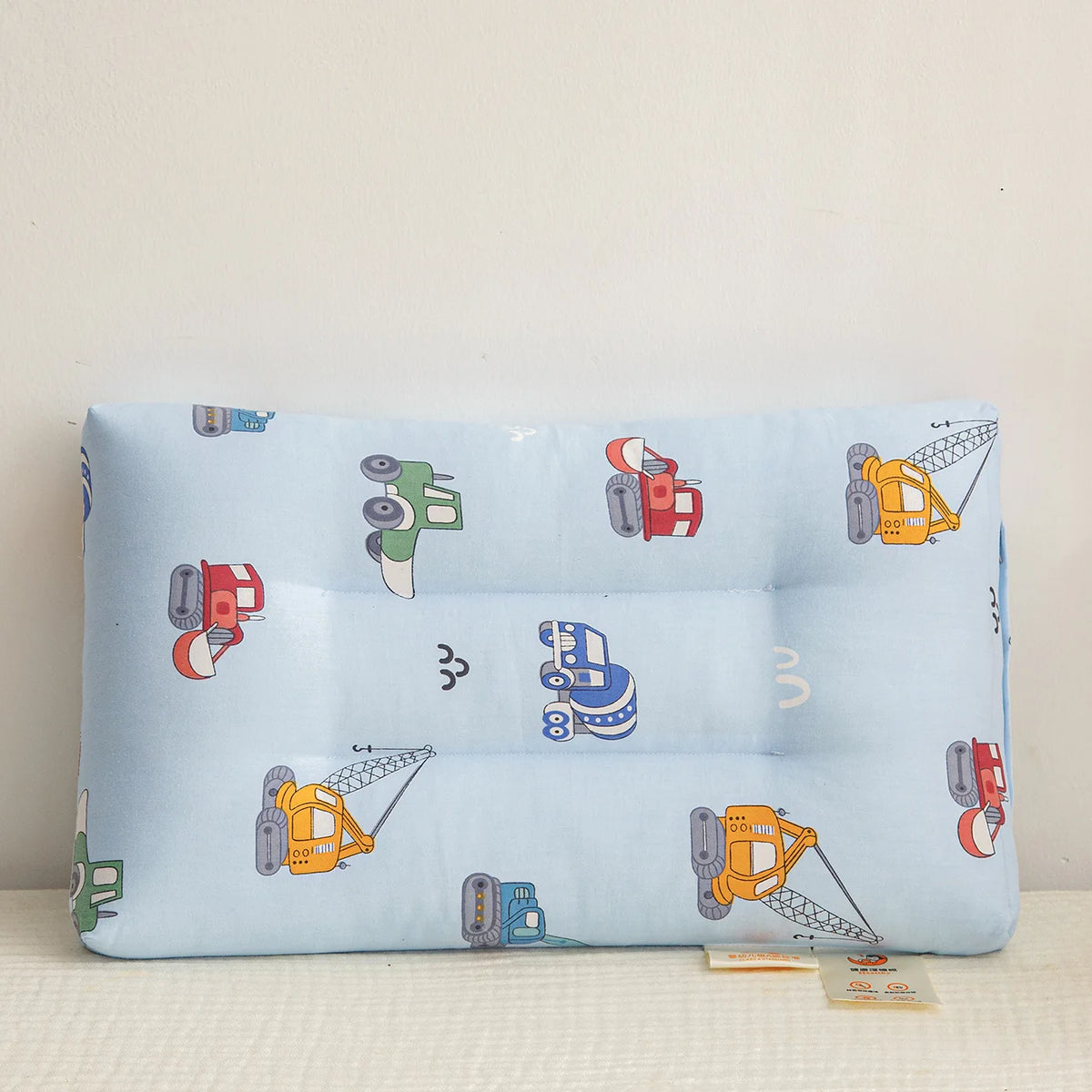 oreiller bébé coton polyester dessin animaux motifs géométriques rose blanc bleuclair protection cou fourragsaisons