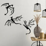 décoration murale silhouette dragon moderne noir simple intérieur extérieur chambre balcon terrasse