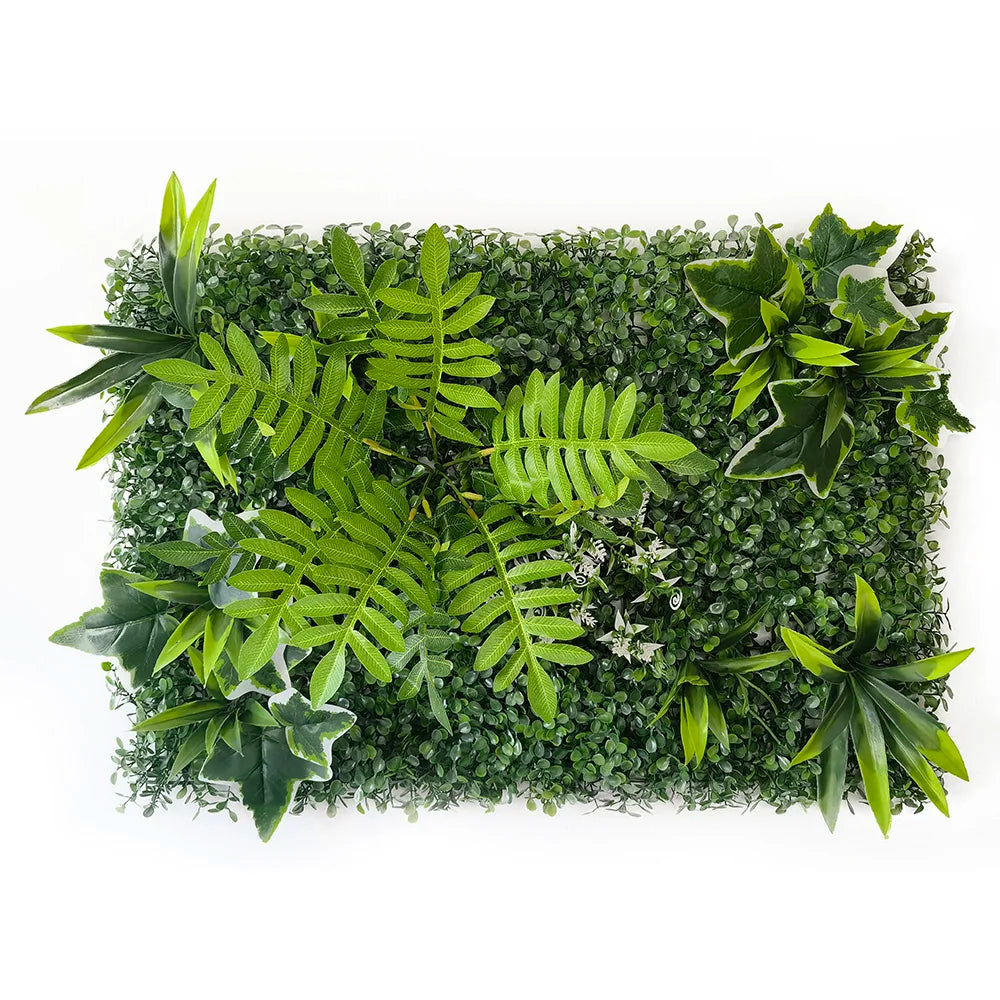 mural végétal artificiel feuilles fleurs moderne extérieur intérieur vert blanc