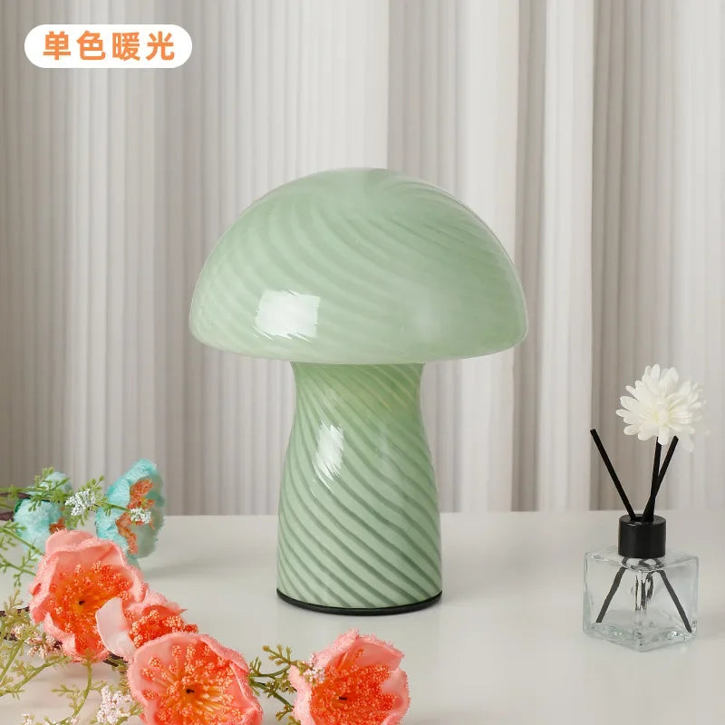 lampe table moderne jaune rayures blanches verre opalescent interrupteur tactile 220v