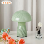 lampe table moderne jaune rayures blanches verre opalescent interrupteur tactile 220v