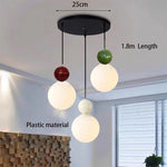 Suspension lumineuse moderne sphères translucides vert rose blanc orange rouge salon chambreôtel E27