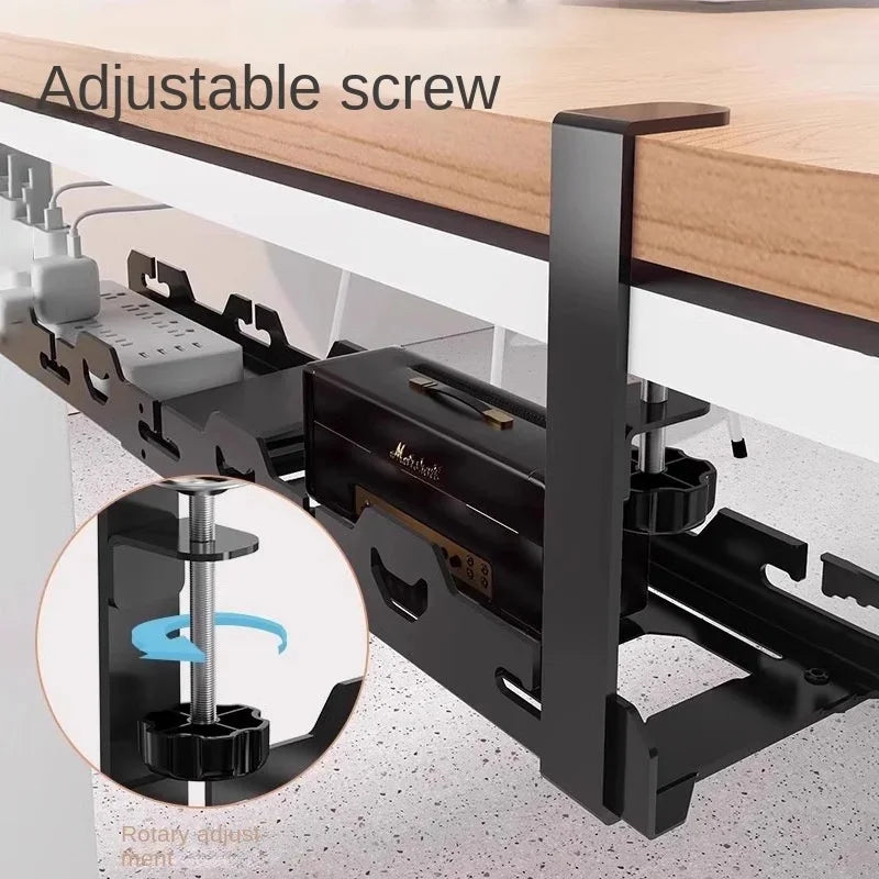 support câbles sous noir acier moderne organisé fils rechargeable prise électrique salon