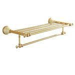 ensemble porte serviettes accessoires salle bain doré classique fixations vis porte serviettes double niveau
