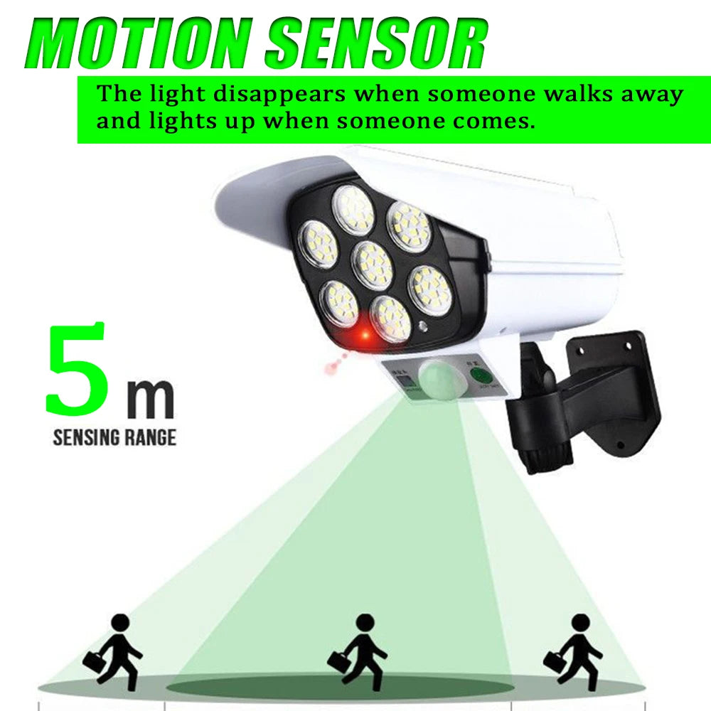 lampe solaire rue moderne blanc noir ip65 led 77 coB motion sensor auto allumage