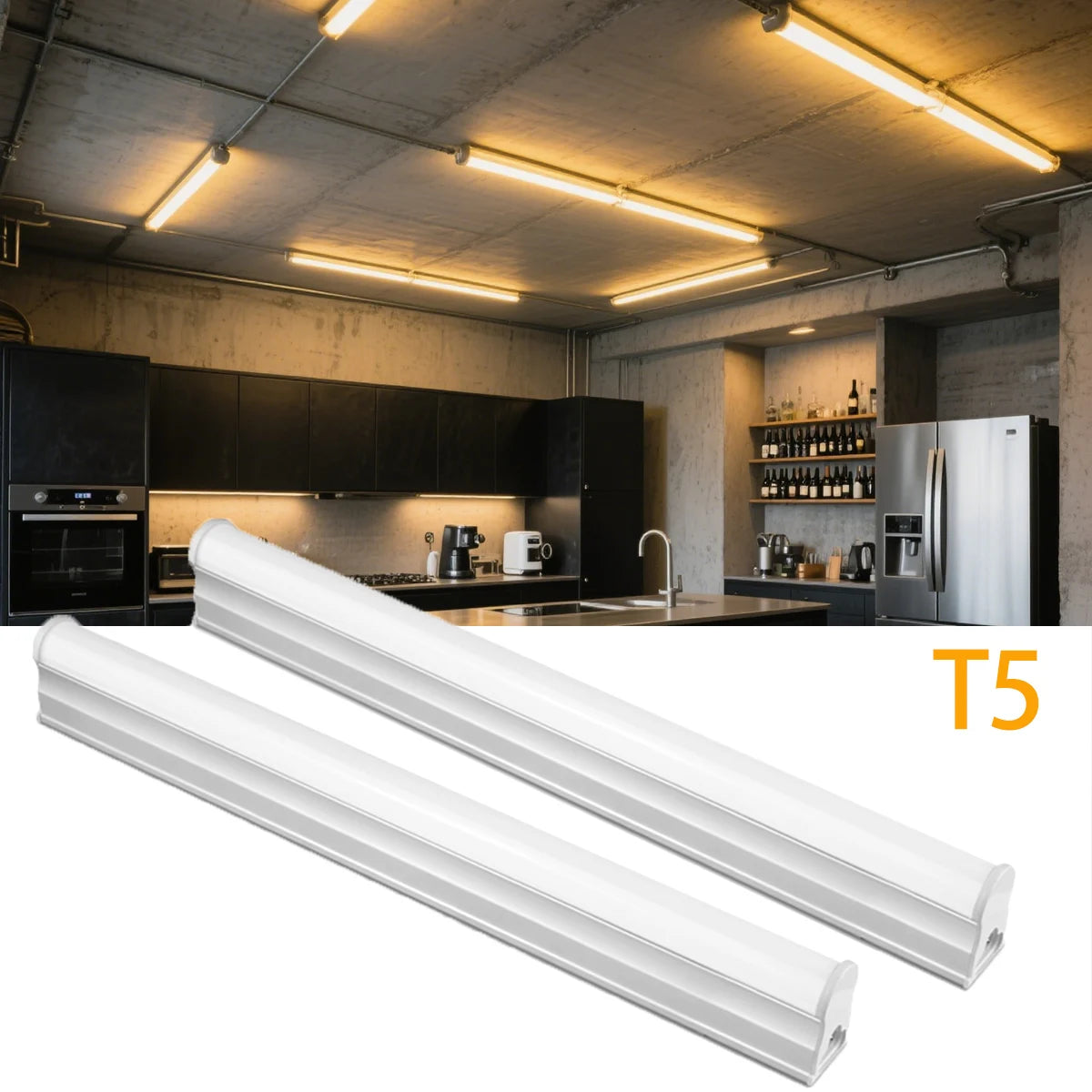 tube led blanc moderne 50cm lisse 2.2cm clips câble 15w 85v 265v