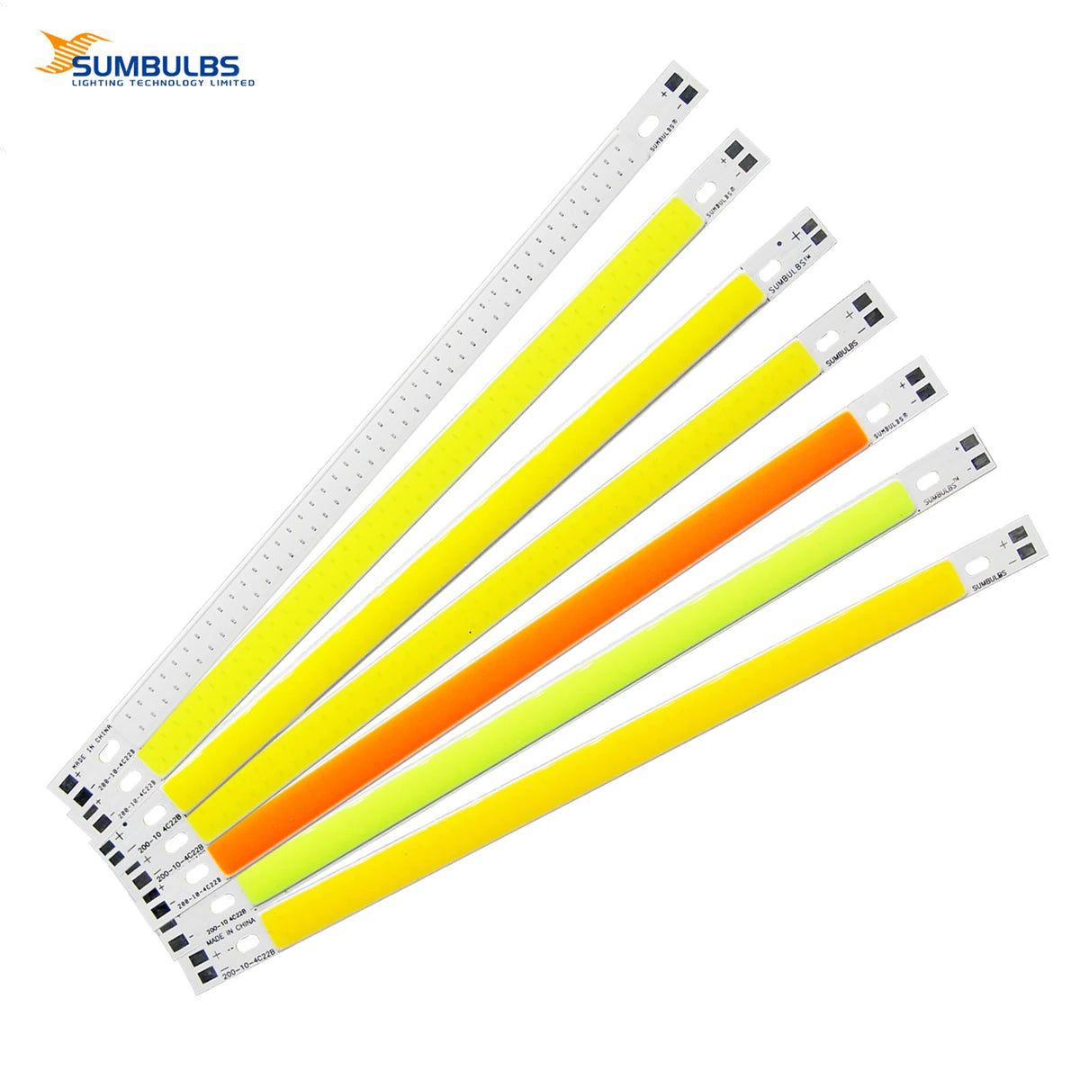 ruban led jaune orange vert bleu blanc moderne 200mm 15.5mm 10w 12v