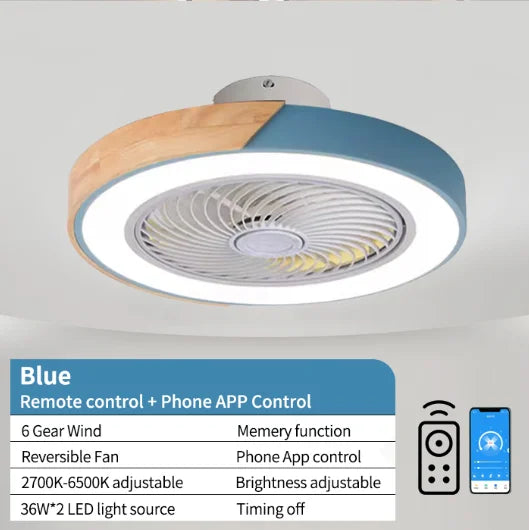 ventilateur led télécommande vitesses moderne blanc gris noir vert rose bleu