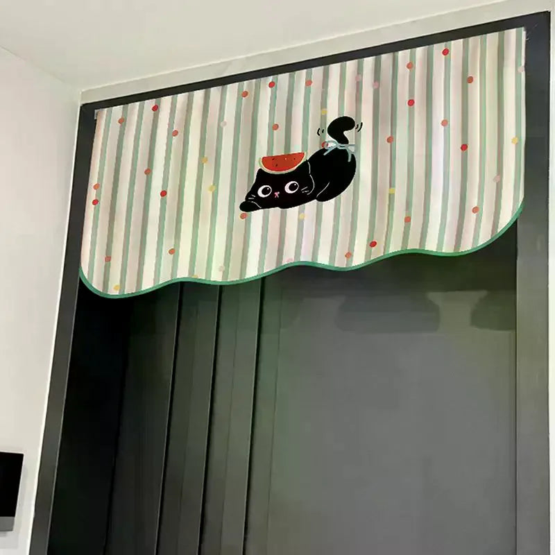 rideau multicolore rayures pois motifs animaux moderne enfant insolite cuisine chambre sans perçage