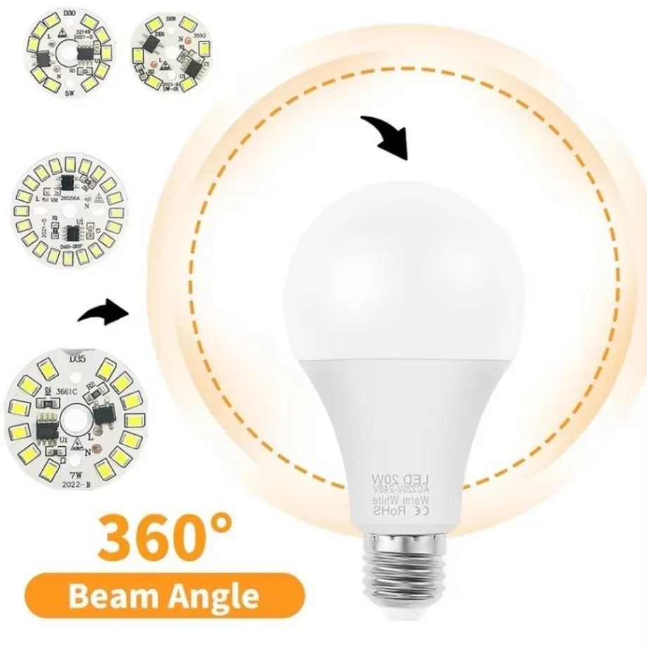 ampoule led 3w 5w 7w 9w 12w 15w 18w blanc blanc chaud e27 smd2835