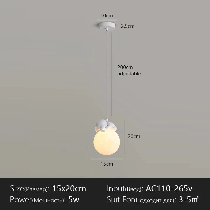 lampe suspendue animaux ours chien moderne intérieur enfant chambre salon blanc