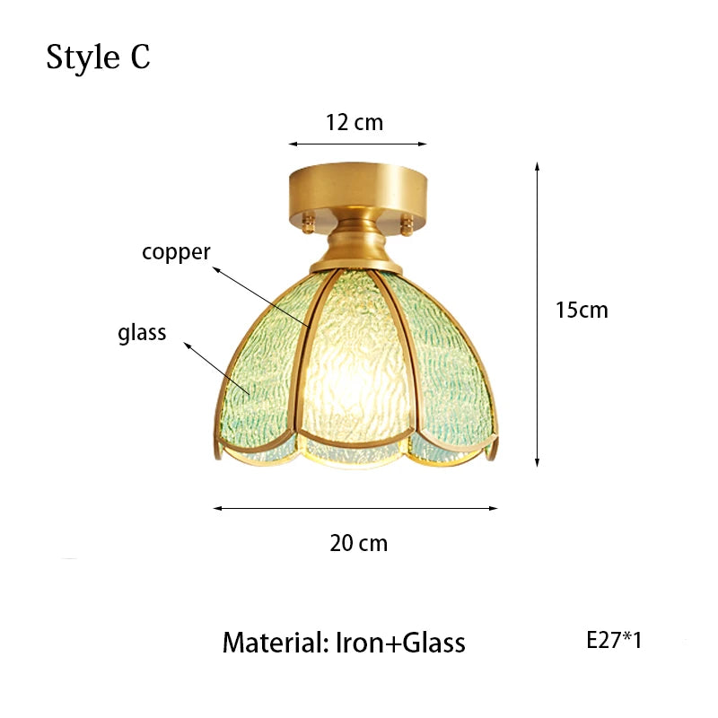 plafonniers art déco verre dépoli cuivre doré floral opaques entrée couloir balcon