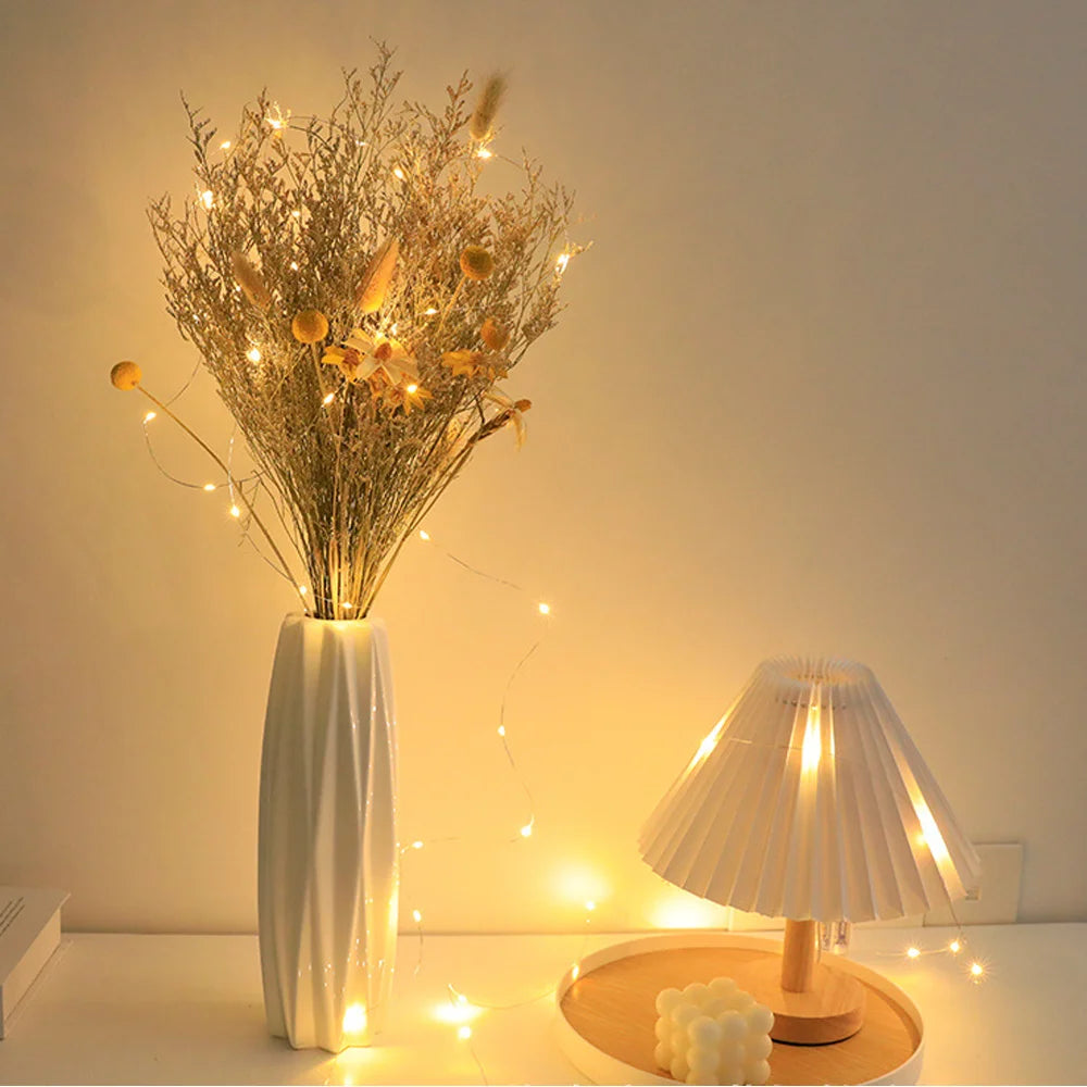 guirlande lumineuse led filament blanc doré moderne autoalimentée imperméable décoration festive mariage