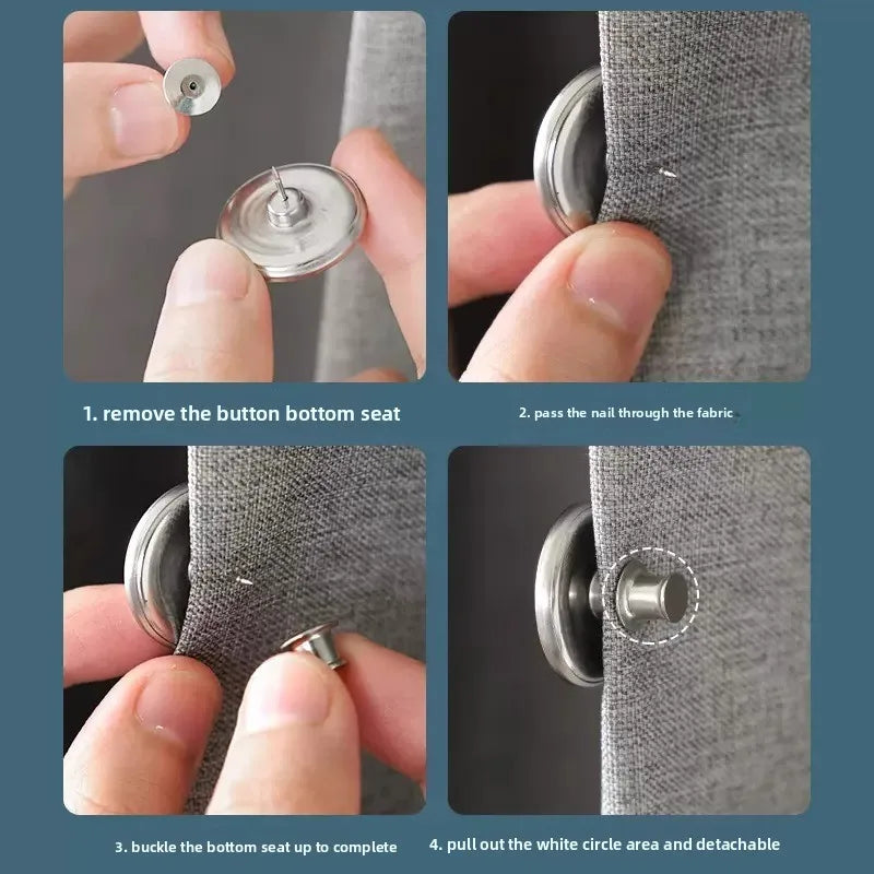 boucles magnétiques rideaux gris métallisé moderne adhésif 17mm 20mm 25mmiaux instructions'utilisation