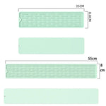 tapis séchage vaisselle silicone moderne gris vert menthe rayures horizontales clips