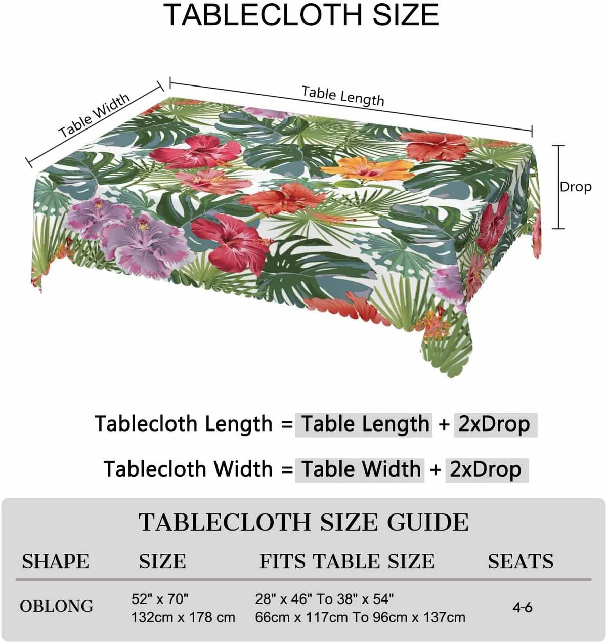nappe imperméable réutilisable fleurs tropicales moderne verte rouge orangée table manger polyester