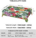 nappe imperméable réutilisable fleurs tropicales moderne verte rouge orangée table manger polyester