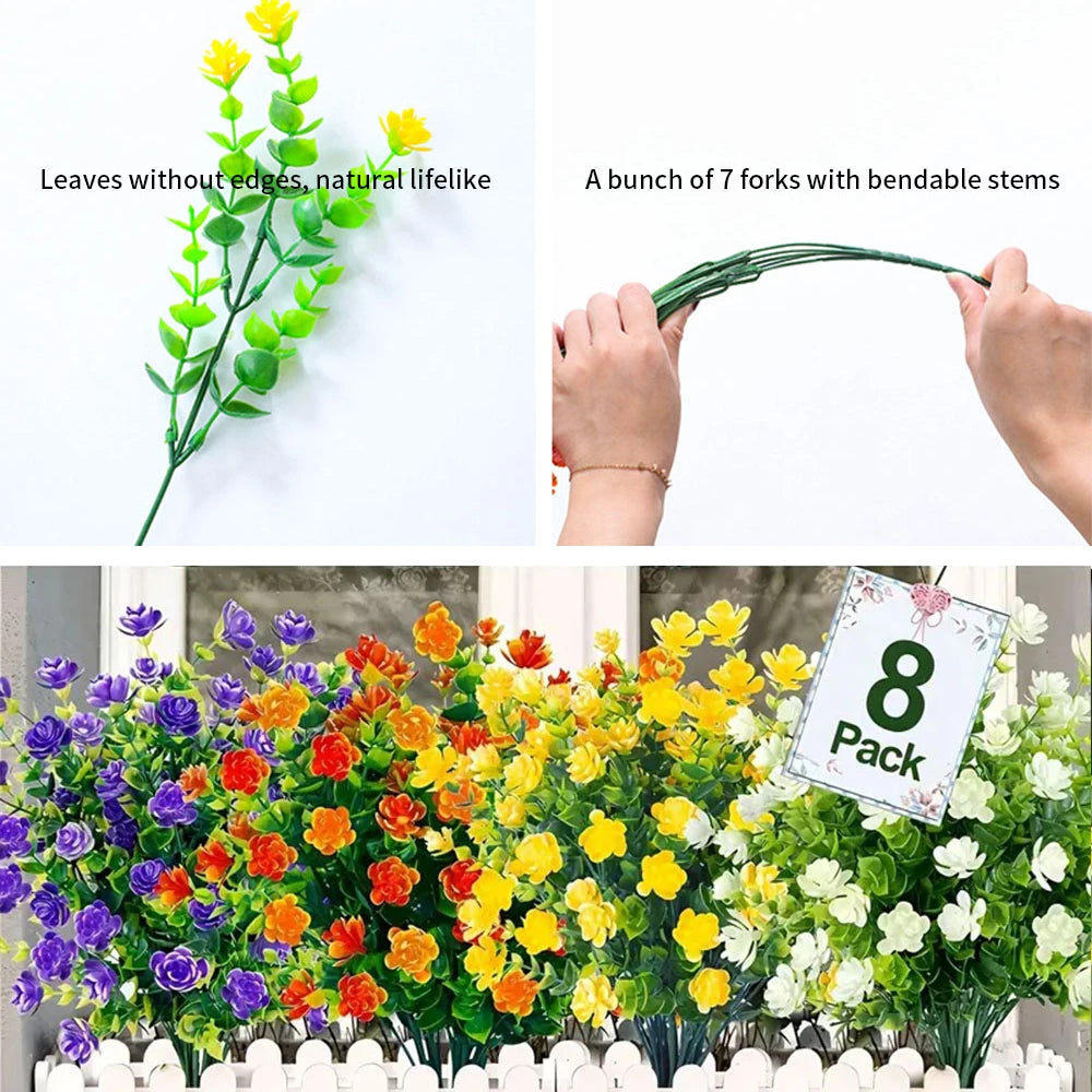 Bouquet de fleurs artificielles en plastique résistant
