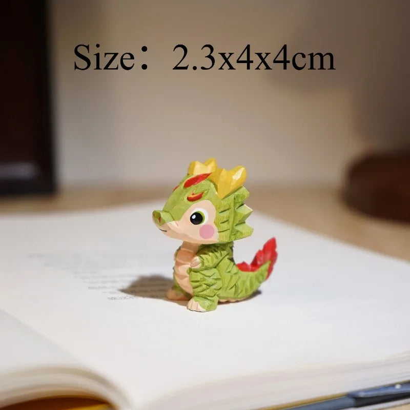figurine dragon vert mignon texture peau dragon motifs floraux décoration cadeau anniversaire occasion noël