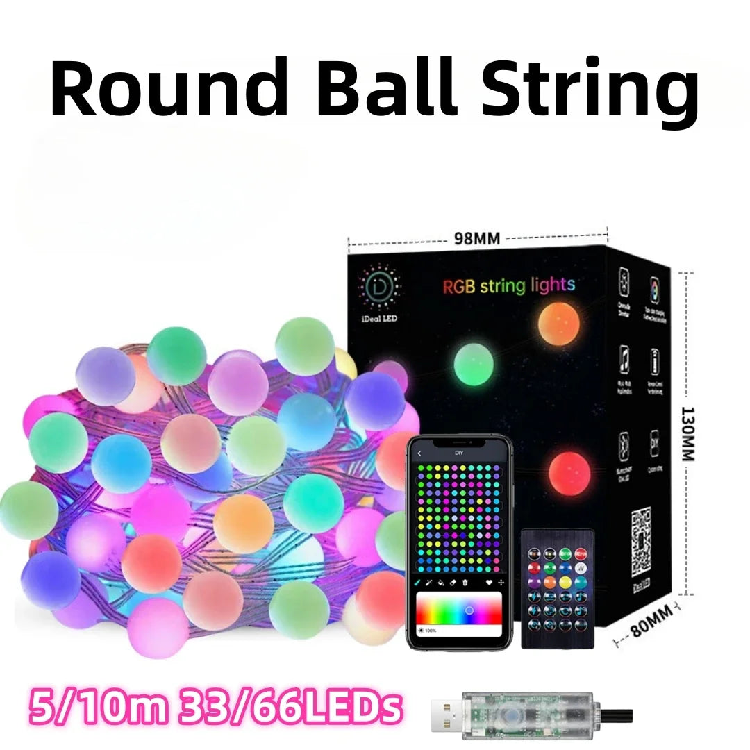 guirlande lumineuse multicolore moderne 5m 10m 33leds 66leds télécommande application usb