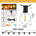 guirlande lumineuse led ampoules globe vintage décoration maison 220v 100ft 30mètres