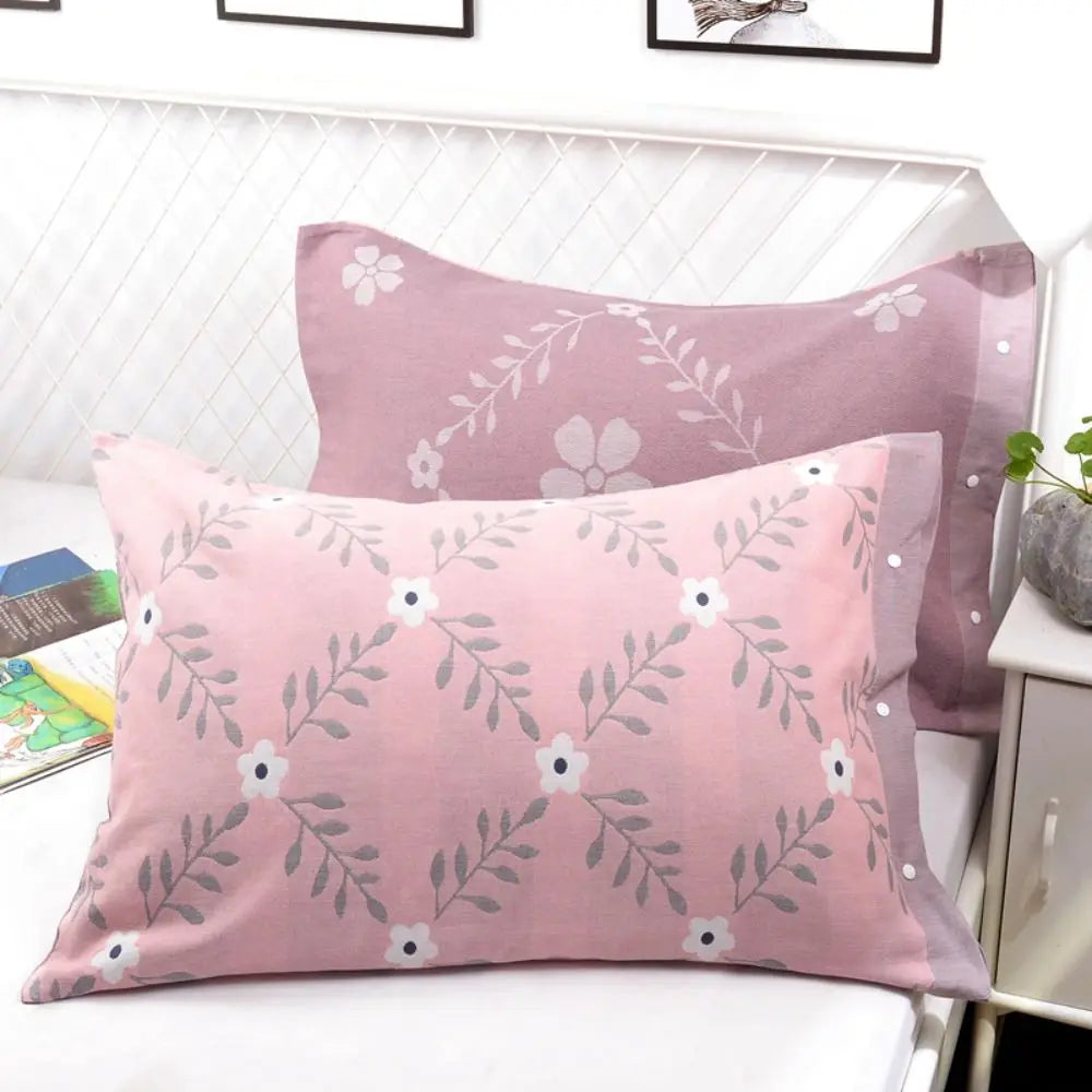 housse coussin fleur coton moderne rose vert olive bleuclair gris blanc feuille verte 50x75cm
