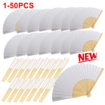 éventail pliant bambou papier blanc rayures traditionnel calligraphie peinture cadeau mariage bricolage