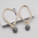corde rideaux tressée beige rose noir moderne boules bois fixations rustique