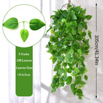 Guirlande végétale artificielle 105cm feuilles ovales vertes brillantes décoration naturelle extérieure intérieure mariage fête