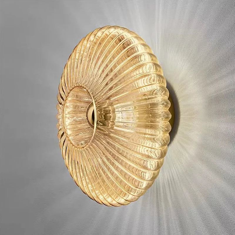 lampe moderne élégante rayures concentriques blanc doré chambre salon entrée