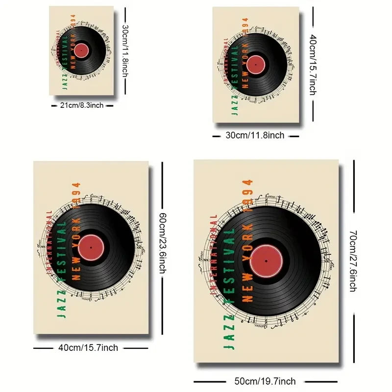 affiches rétro jazz graphiques abstrait clavier vinyle cadres salon chambre 30x40cm 40x60cm 55x80cm