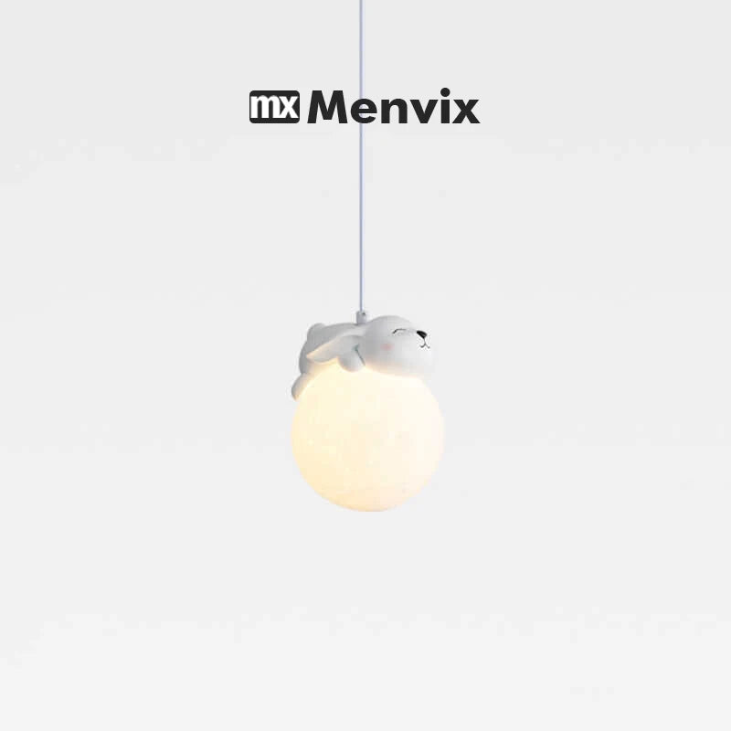 lampe suspendue animaux ours chien moderne intérieur enfant chambre salon blanc