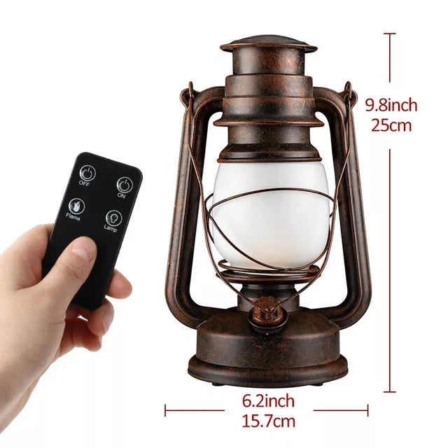 lanterne portable vintage bronze led effet flamme rechargeable télécommande bluetooth