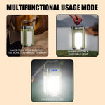lampe solaire multifonctionnelle vert olive rechargeable camping affichage numérique usb type
