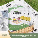 tapis pique nique jetable imperméable blanc noir vert panda bambou moderne cartoon 160 220cm