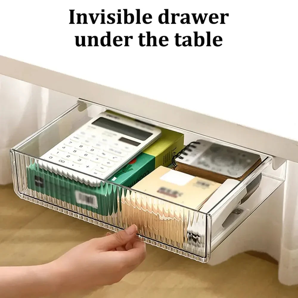 tiroir invisible transparent moderne adhésif rangement réutilisable plastique ridges