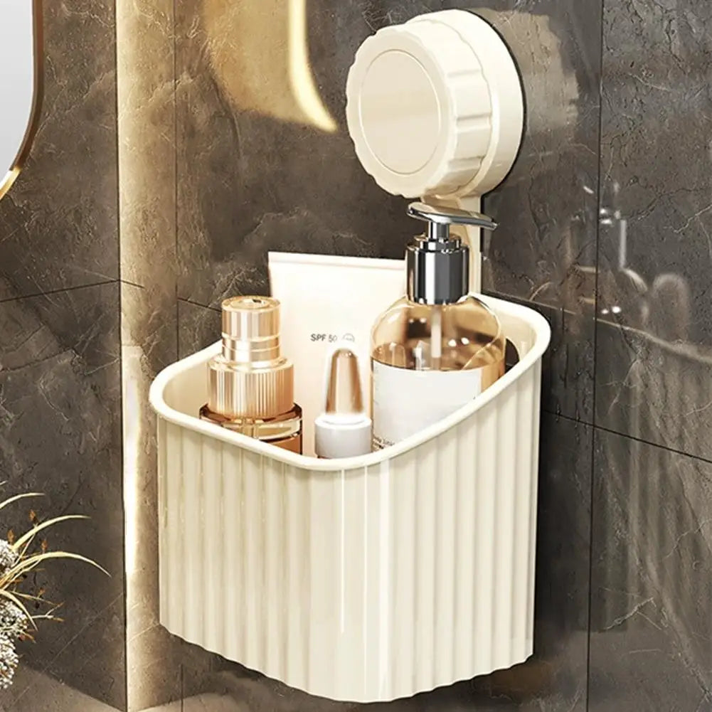 panier rangement mural transparent rayures verticales moderne cosmétiques serviettes