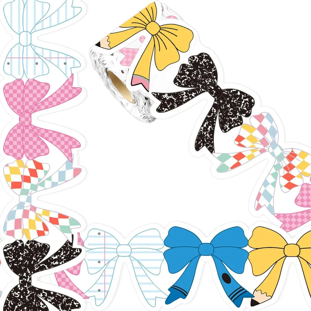 ruban autocollant multicolore dessins fournitures scolaires rubans livres illustration colorée 10mètres